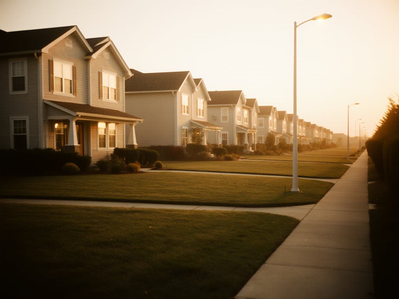 A residential district under optimal managed daylight.
