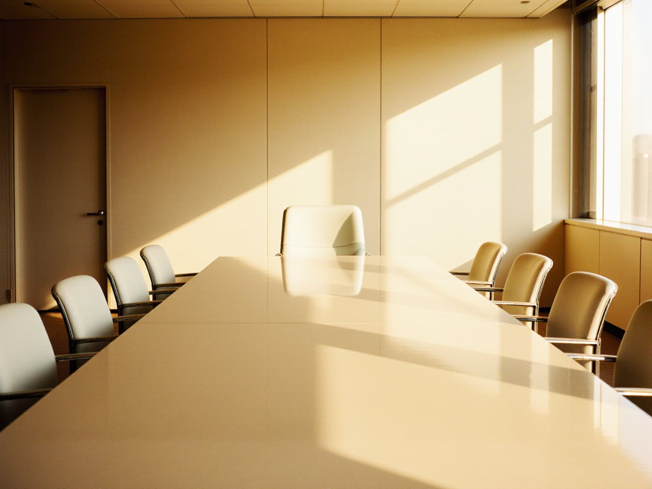 The boardroom of Halcyon Dynamics, in session recess.